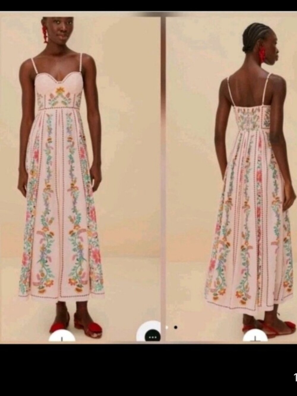 Delicate Pink Embroidered Maxi Dress - Brand: FARM RIO - Picture 3 of 3